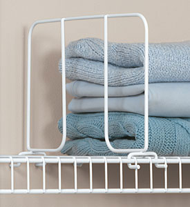 freedomRail 12 Inch Wire Shelf Divider - White